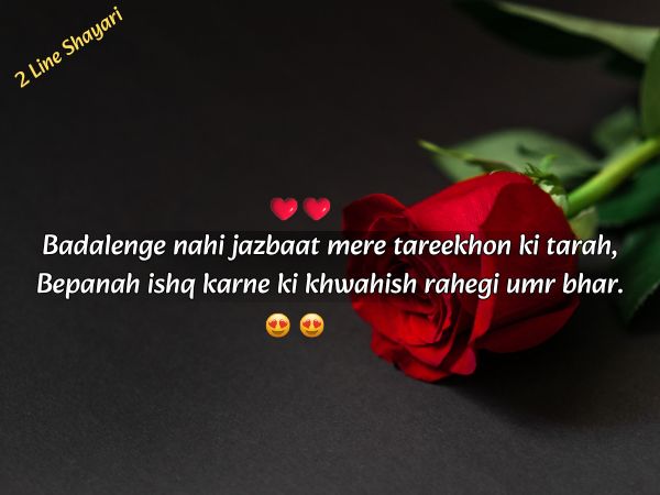 Best 2 Line Love Shayari in English