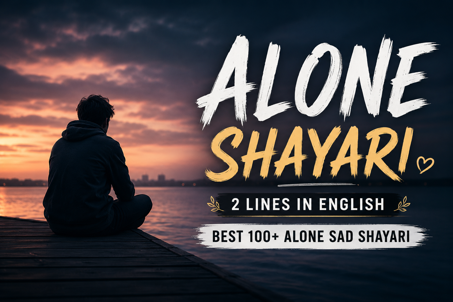 Alone Shayari 2 Lines In English - Best 100+ Alone Sad Shayari
